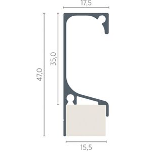 Perfil Puxador Cromo Fosco 3000mm RM-052 Rometal