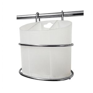 Porta talheres branco com suporte aramado inox 3023 Jomer