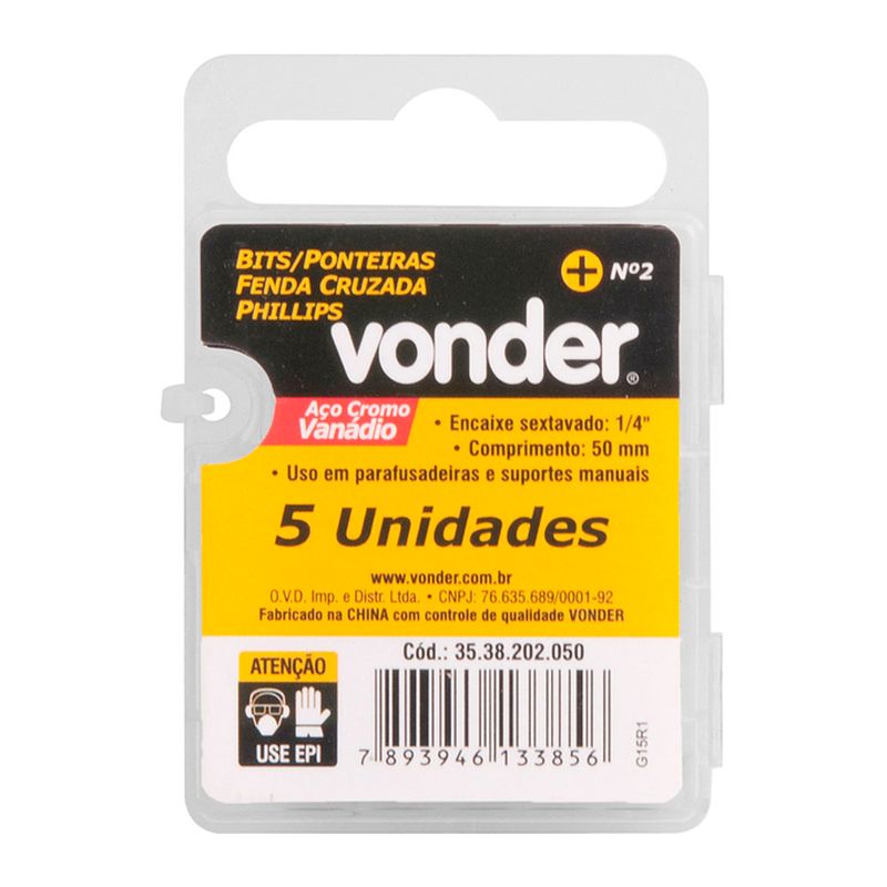 35074_3_bits-ponteira-phillips-com-encaixe-1-4-n-2-25mm-cartela-com-5-pecas-vonder