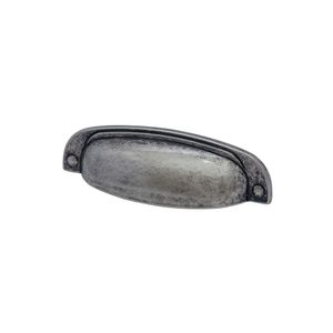 Puxador Quebec Prata Velho Tamboreado 96 mm 2773 Linha Tradition Torralba