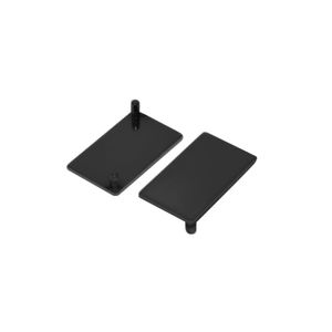 Ponteira para Perfil Puxador 18mm 4064/4078 Dir/Esq Fechada Preta RFC