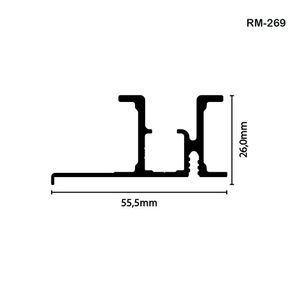 Trilho Aluminio 3000mm RM-269 RM-270  Rometal