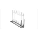 PORTA GARRAFAS INOX COM ESTRUTURA PINTADA E CORREDICA TELESCOPICA GALVANIZADA 110X450X500MM 4538 FL