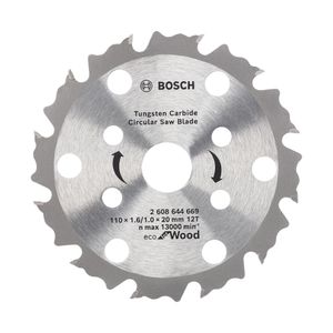 Disco Serra circular Eco Coolteq Ø110x20 mm 12 Dentes Bosch