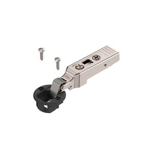 Dobradiça Clip Top para Porta de Vidro Reta Preta sem Tampa 75T4100 sem calço Blum