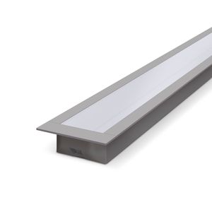 Perfil Luminária de Embutir Alumínio e Difusor Acrílico Perfil Led