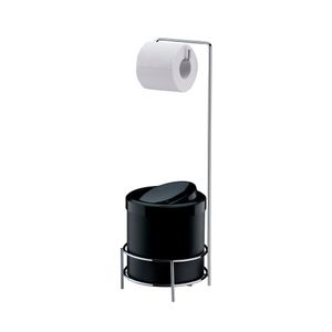 Suporte para Papel Higiênico com Lixeira Preta 5 Litros Linha Superiore Future