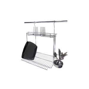 Escorredor side inox 20 pratos com porta talheres  3033 Jomer