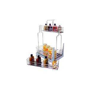 Mini despensa com Porta tempero deslizante deslizantes portatil cromado  oculta 8852 Jomer