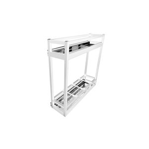 Porta tempero deslizante lateral alumínio branco com bandeja inox  9302 Jomer