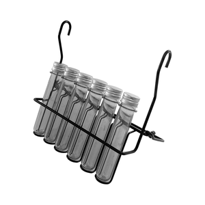 Porta tempero com 06 Frascos tubos e trava de apoio preto 2466 Jomer