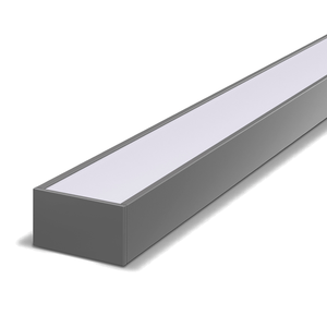 Perfil Aluminio e Difusor Ripado Barra 3 Metros Inox Fosco - rip.if