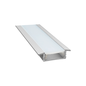 Perfil Trilho Led Anodizado Fosco com Abas de Embutir com Difusor Reto Leitoso 3 Metros 9415 RFC