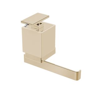 Saboneteira Líquida e Papeleira One Dourado Matte Zen