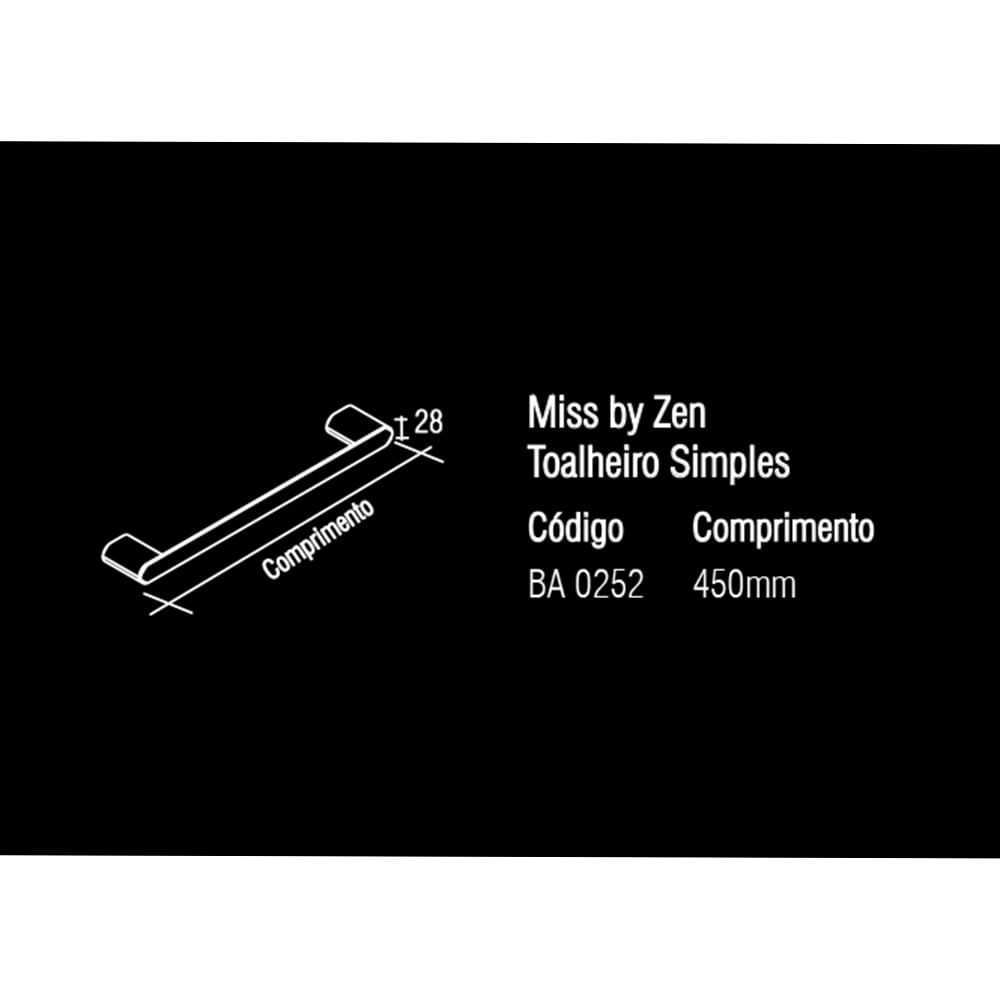 Acessório Toalheiro Simples Miss By Zen Zen — Peça Exclus - Varotti